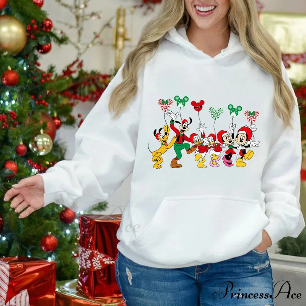 Charming Mickey Mouse Plus Velvet Sports Christmas Hoodie