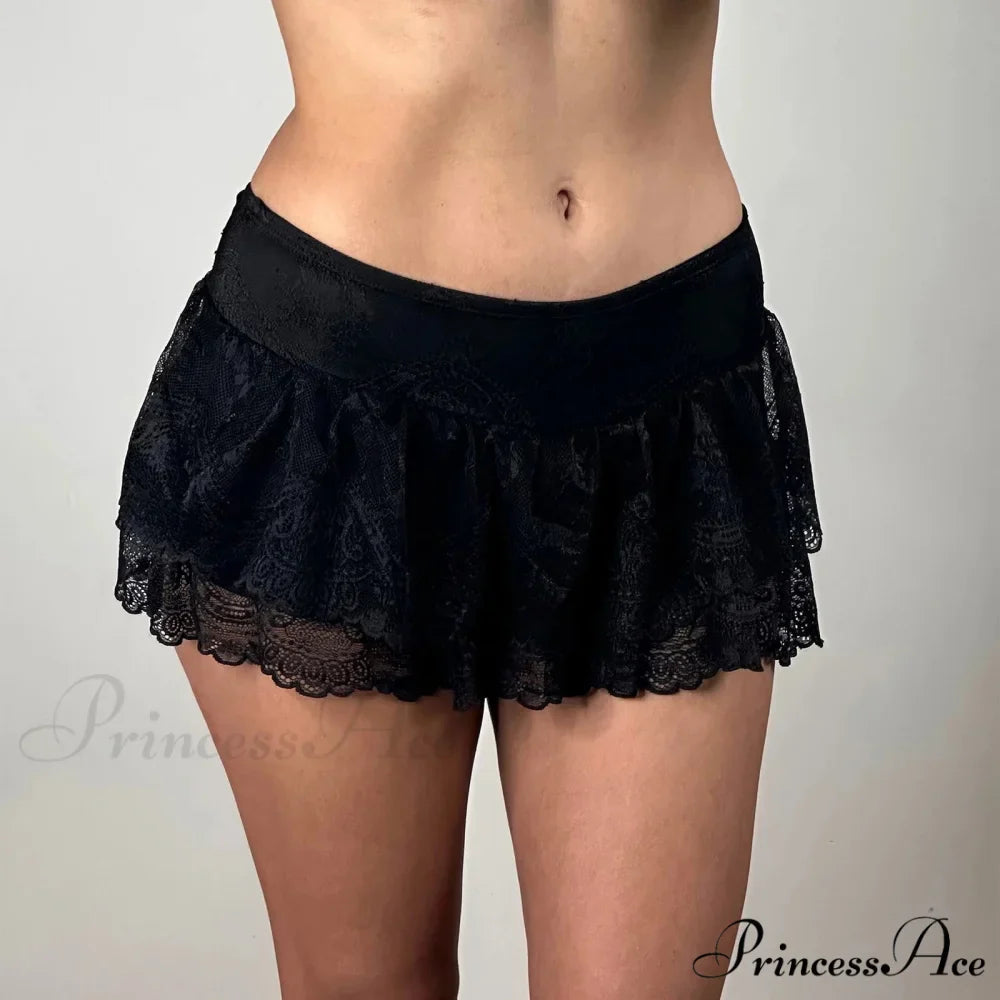 Charming Netted Flounced Hem Skirt