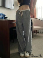 Checked Elevated Waist Loose Trousers