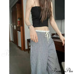 Checked Elevated Waist Loose Trousers