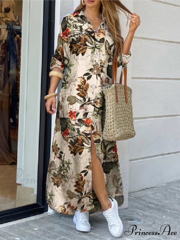 Checked Plaid Robe Maxi Beach Dress