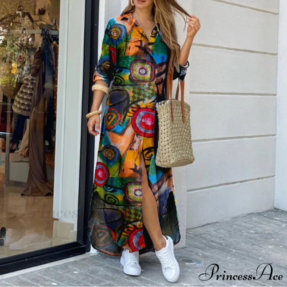 Checked Plaid Robe Maxi Beach Dress