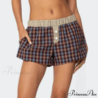 Checkered Boxer Stretchy Waist Short