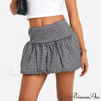 Checkered Bubble Tartan Style Skirt