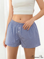 Checkered Button Lounge Pajama Short