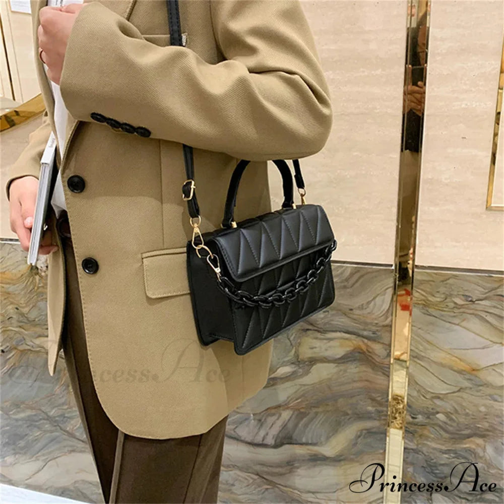 Checkered Chain Crossbody Bag Brand Designer