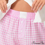 Checkered Different Button Lounge Short