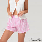 Checkered Different Button Lounge Short