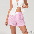 Checkered Different Button Lounge Short