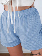 Checkered Divided Lace-Up Empty Brief