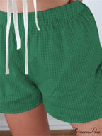 Checkered Divided Lace-Up Empty Brief