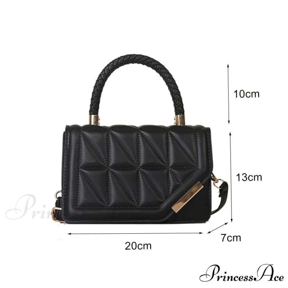 Checkered Faux Leather Designer Crossbody Purse