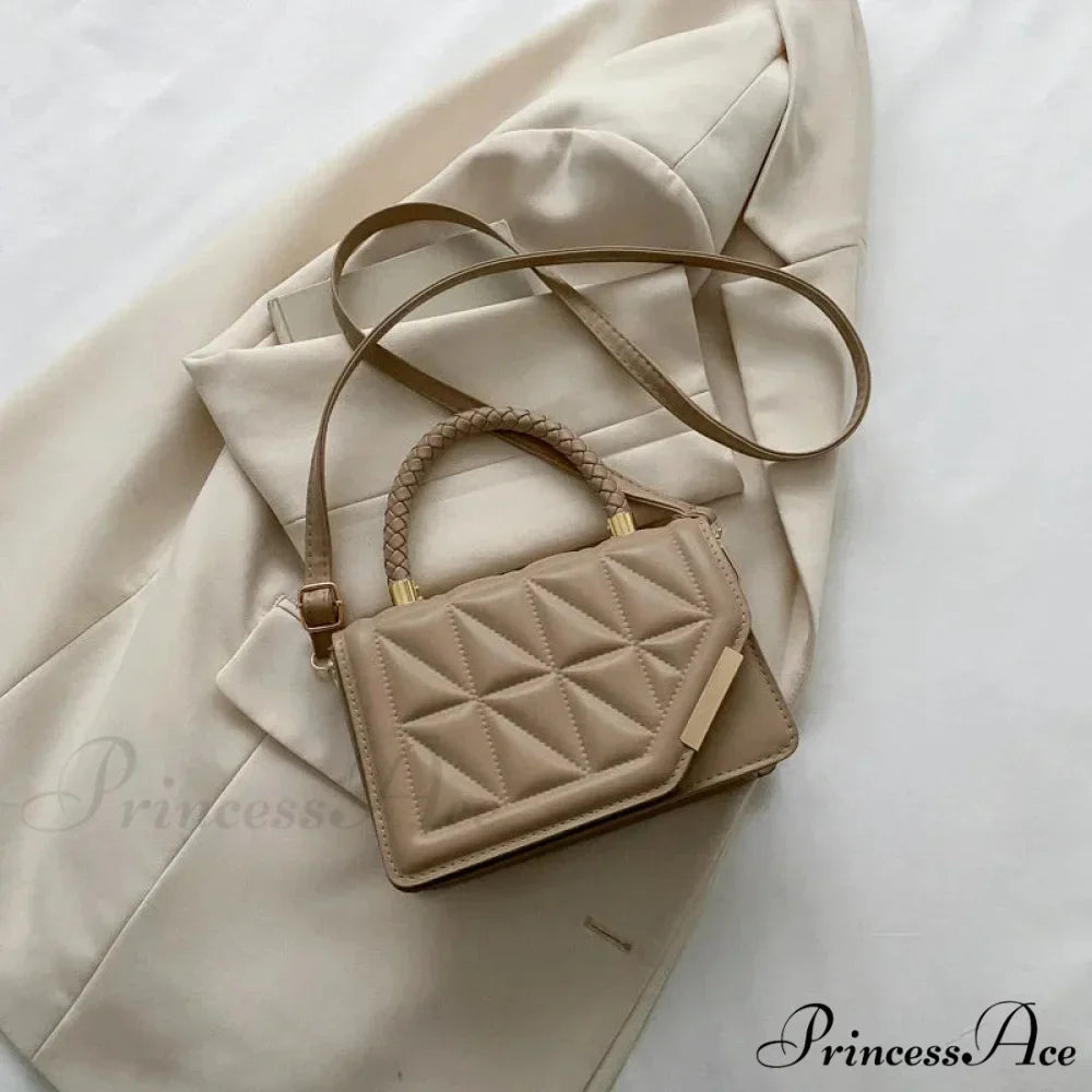 Checkered Faux Leather Designer Crossbody Purse