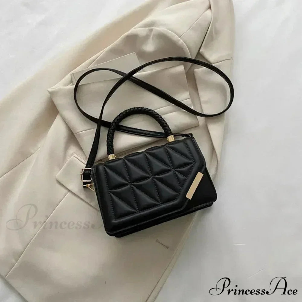 Checkered Faux Leather Designer Petite Crossbody Purse