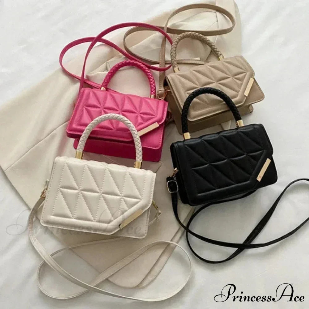 Checkered Faux Leather Designer Petite Crossbody Purse