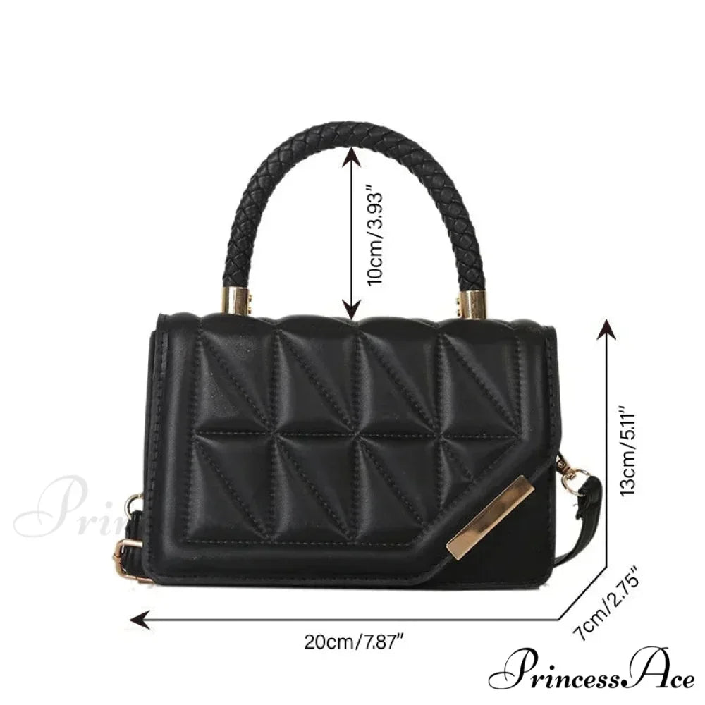 Checkered Faux Leather Designer Petite Crossbody Purse