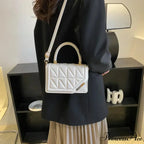 Checkered Faux Leather Designer Petite Crossbody Purse