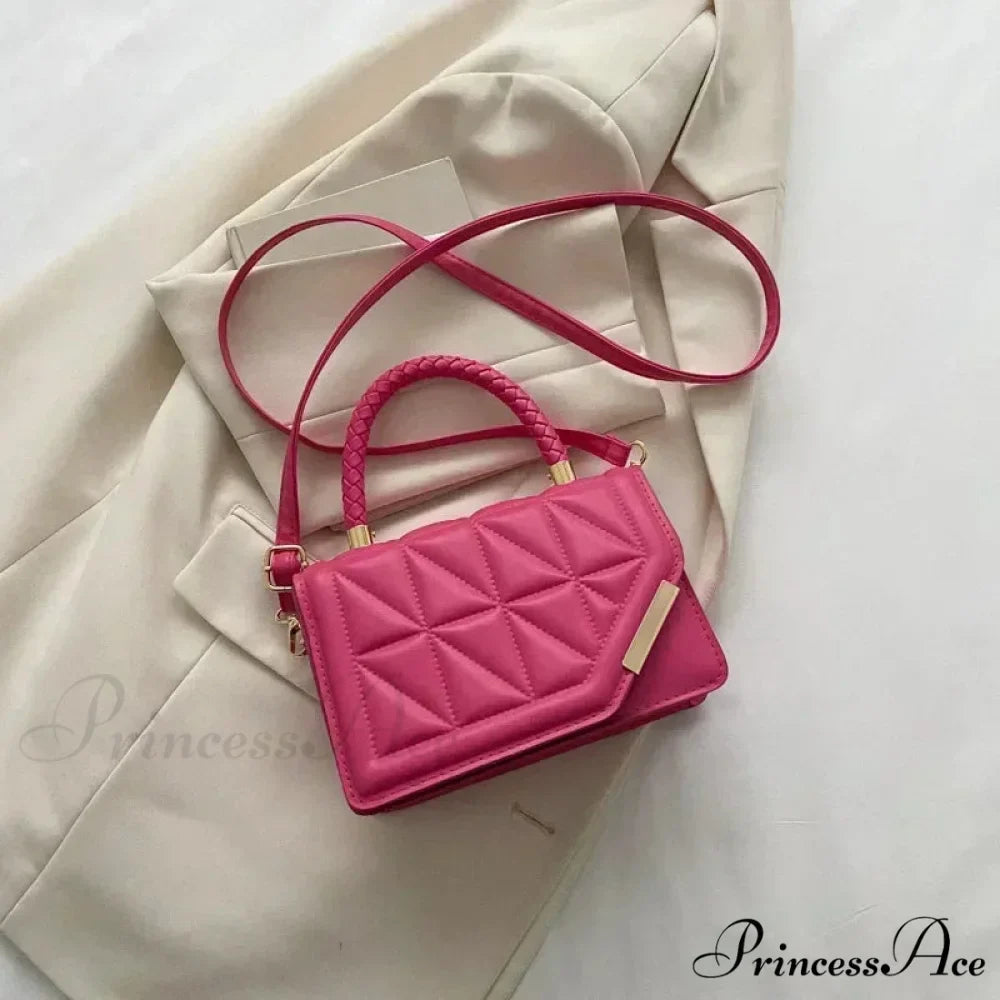 Checkered Faux Leather Designer Petite Crossbody Purse