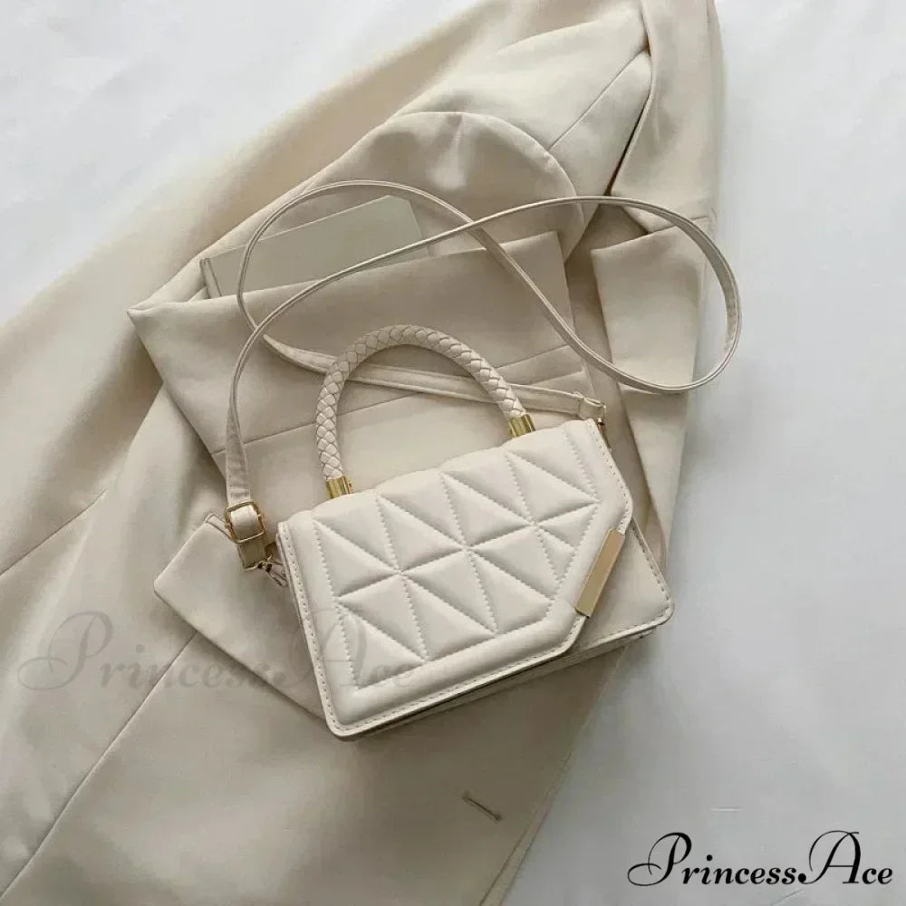 Checkered Faux Leather Designer Petite Crossbody Purse