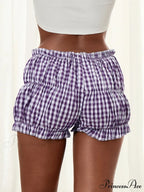 Checkered Frill Hem Bloomer Short