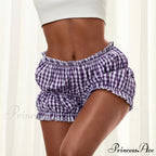 Checkered Frill Tiered Flounce Short