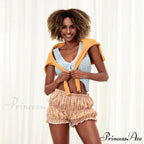 Checkered Frill Tiered Flounce Short