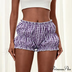 Checkered Frill Tiered Flounce Short