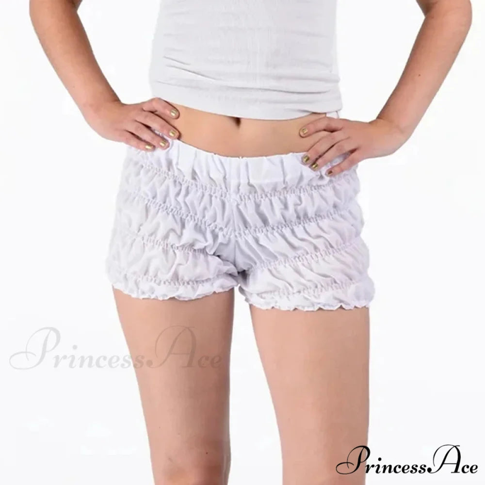 Checkered Frill Tiered Low-Cut Short