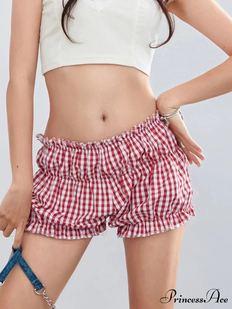 Checkered Frilled Retro Brief