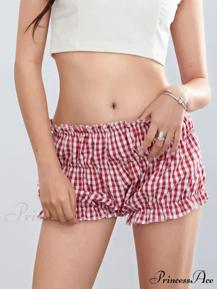 Checkered Frilled Retro Brief