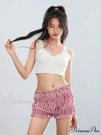 Checkered Frilled Retro Brief