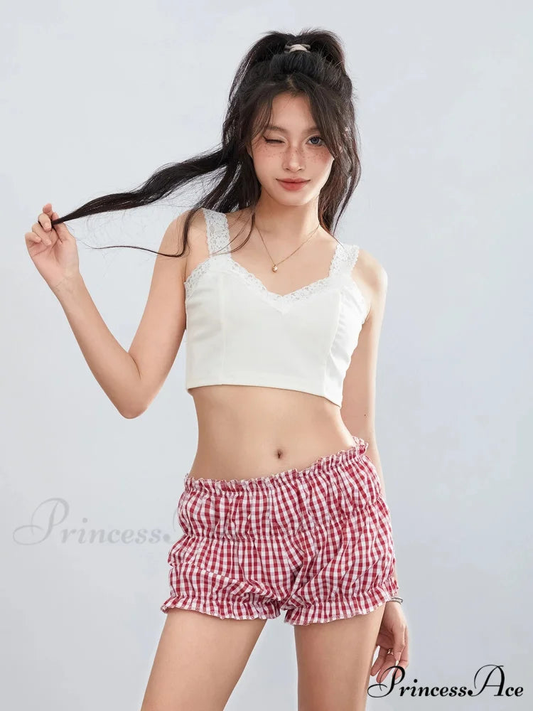 Checkered Frilled Retro Brief