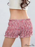 Checkered Frilled Retro Brief