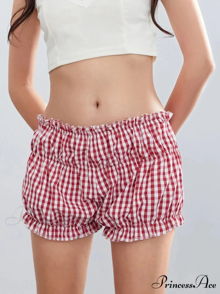 Checkered Frilled Retro Brief