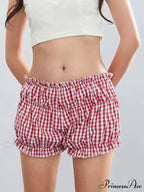Checkered Frilled Retro Brief