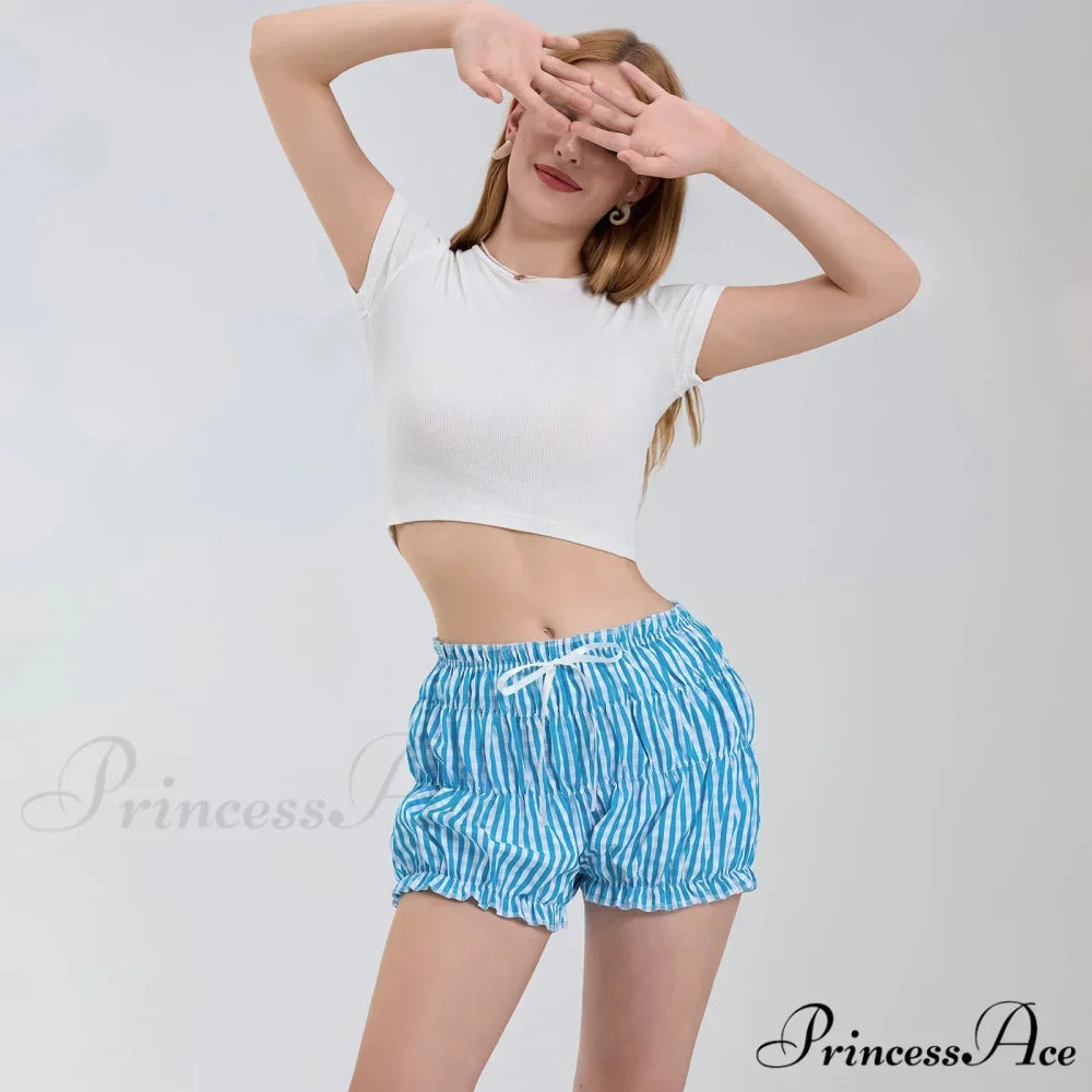 Checkered Frilled Sleepwear Bloomer Short