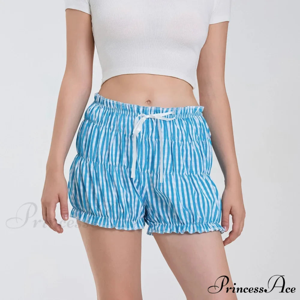 Checkered Frilled Sleepwear Bloomer Short