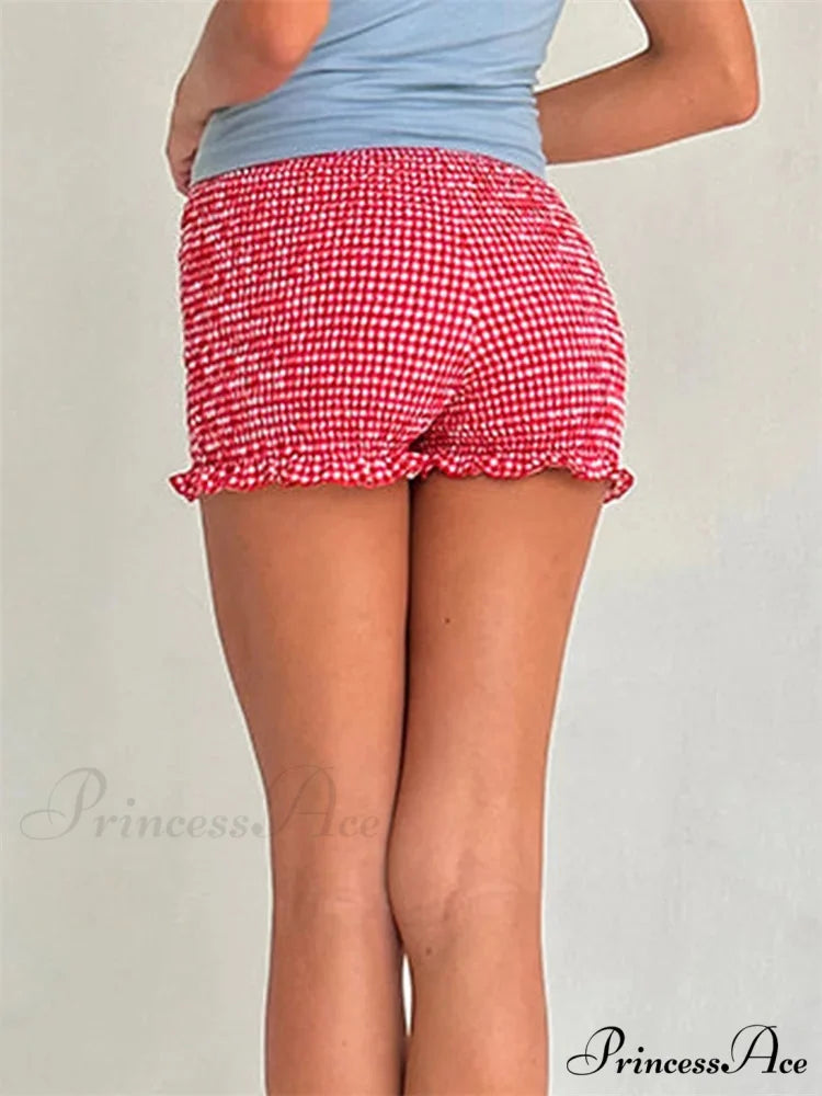 Checkered Frilled Sleepwear Lounge Short