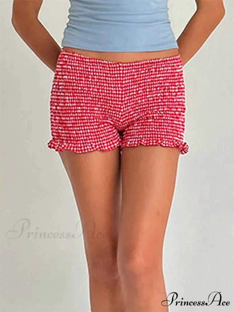 Checkered Frilled Sleepwear Lounge Short