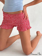 Checkered Frilled Sleepwear Lounge Short