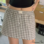 Checkered Gingham Short Skirt
