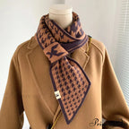 Checkered Knit Winter Scarf
