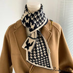 Checkered Knit Winter Scarf