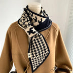 Checkered Knit Winter Scarf
