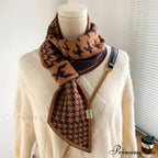 Checkered Knit Winter Scarf