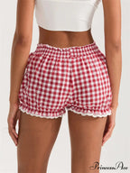 Checkered Lace Frill Bloomer Short