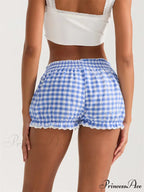Checkered Lace Frill Bloomer Short