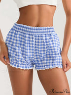 Checkered Lace Frill Bloomer Short