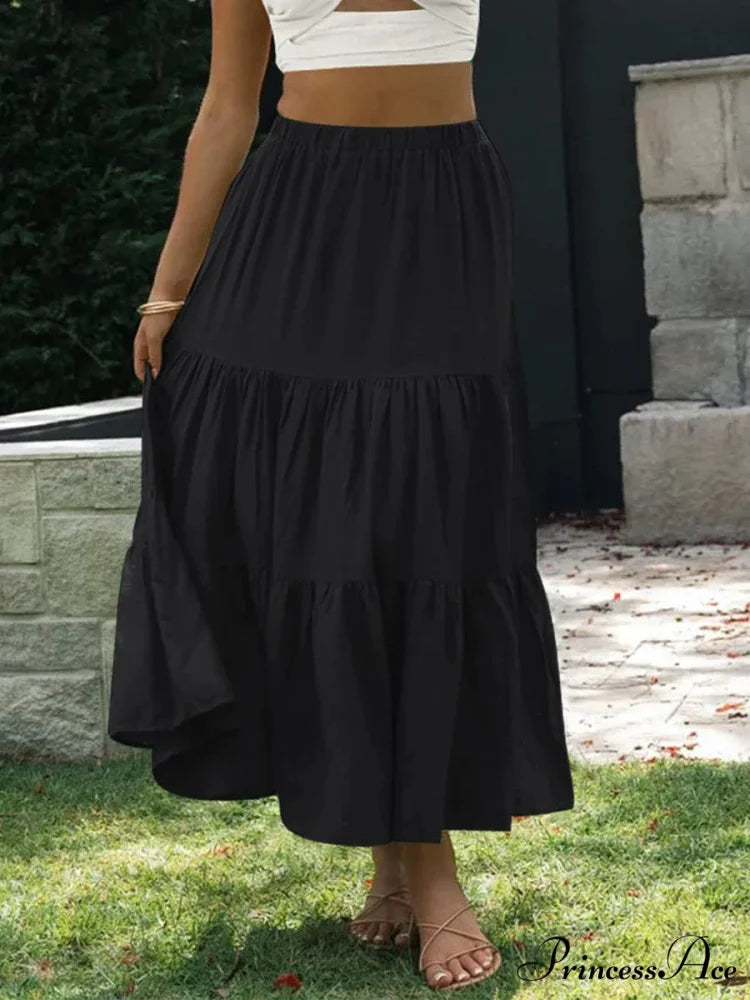 Checkered Layered Patchwork Skirt