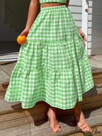 Checkered Layered Patchwork Skirt